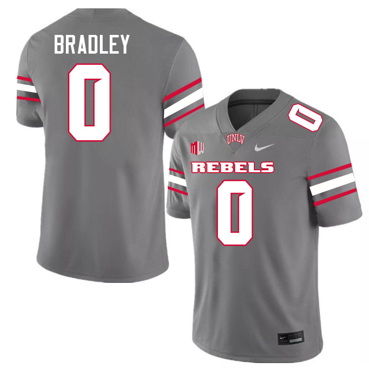 Men #0 Jaden Bradley UNLV Rebels College Football Jerseys Stitched-Grey